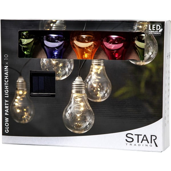 Spalvota saulės energija veikianti lauko LED girlianda Star Trading Glow, ilgis 1,9 m-image-2