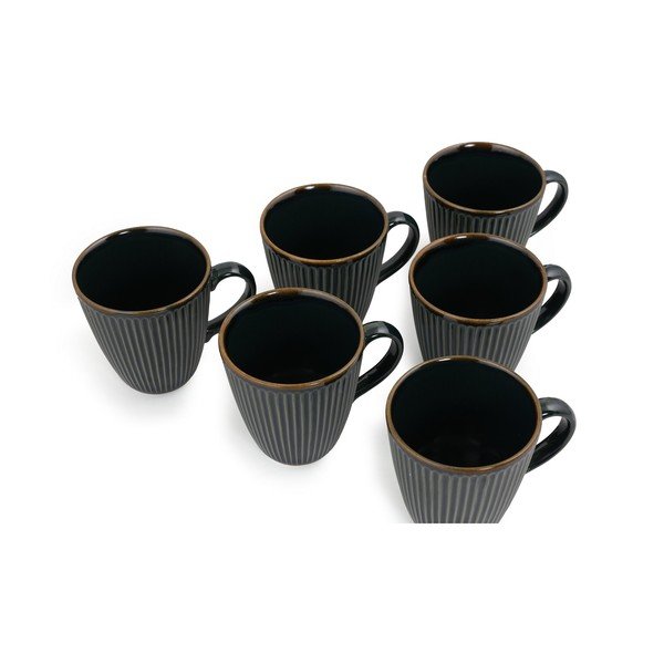 Puodeliai tamsiai žalios spalvos iš keramikos 6 vnt. 0.3 l – Hermia-image-4