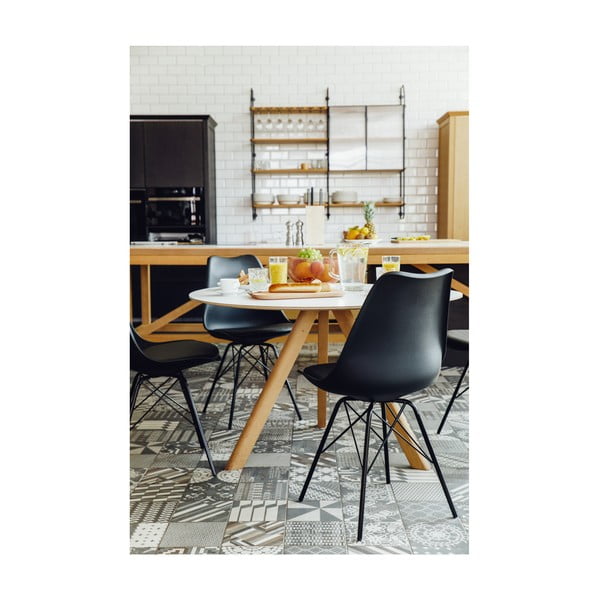 Pilka kėdė su juodu metaliniu pagrindu Bonami Essentials Eco-image-1