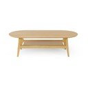 Kavos staliukas natūralios spalvos iš ąžuolo 60x130 cm Curved – Woodman