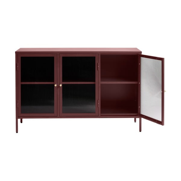 Iš metalo vitrina raudonos spalvos 132x85 cm Bronco – Unique Furniture-image-4
