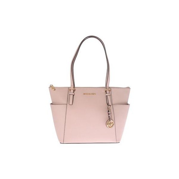 Šviesiai rožinė odinė Michael Kors Jet Set rankinė-image-1