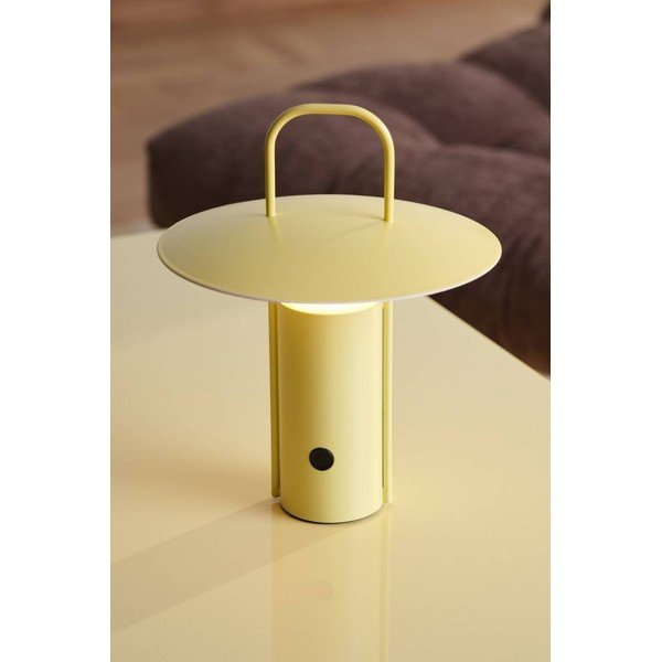 Geltonos spalvos iš metalo stalinis šviestuvas LED su pritemdymo funkcija (aukštis 24 cm) Venna – Jotex-image-1