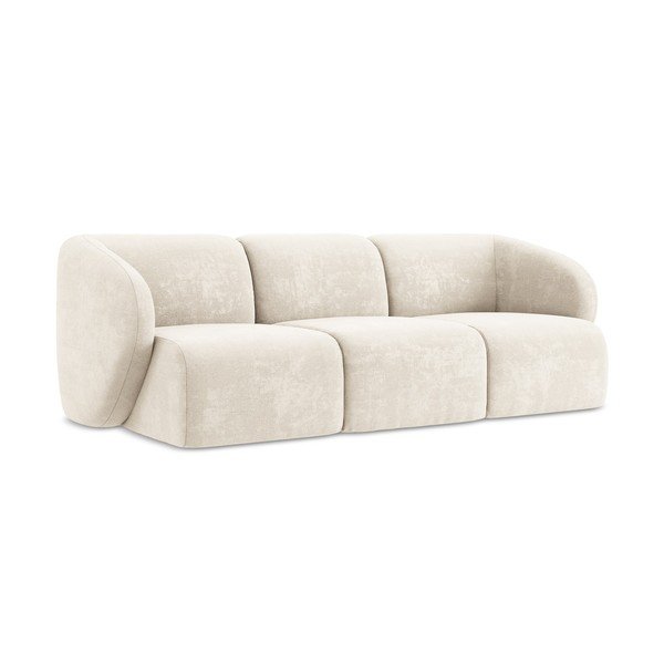 Smėlio spalvos sofa iš šenilinio audinio 244 cm Lani – Makamii-image-1
