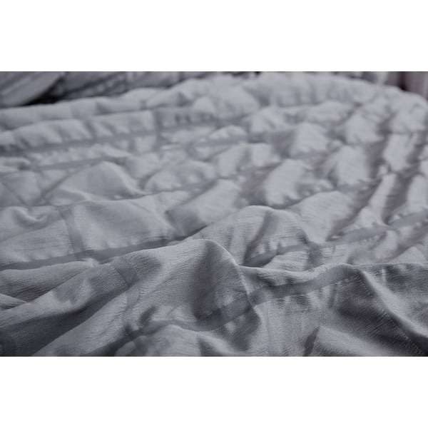 Iš banguotos tekstūros viengulė patalynė juodos spalvos/pilkos spalvos 140x200 cm Naomi – My House-image-3