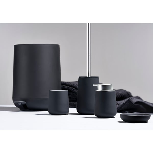 Iš plastiko šiukšliadėžė juodos spalvos su pedalu 5 l Nova – Zone-image-1