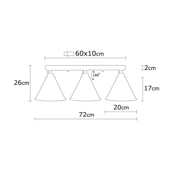 Juodos spalvos/auksinės spalvos lubinis šviestuvas ø 20 cm su metaliniu gaubtu Tramino – Opviq lights-image-3