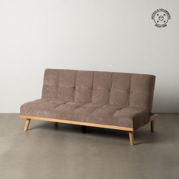 Rudos spalvos iš šenilinio audinio sulankstoma sofa 178 cm – Ixia-image-1