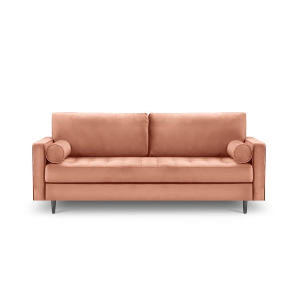 Rožinė aksominė sofa Milo Casa Santo, 219 cm