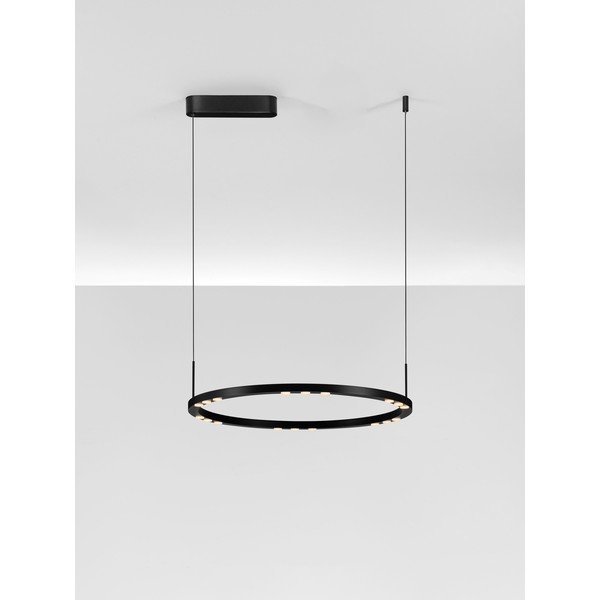 Matinės juodos spalvos iš aliuminio kabantis šviestuvas LED su pritemdymo funkcija ø 60 cm Lunette – Nova Luce-image-4
