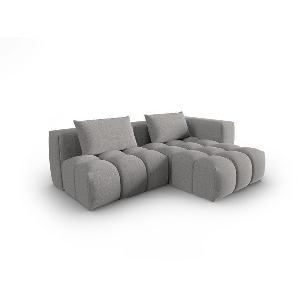 Pilkos spalvos kampinė sofa (su dešiniuoju kampu/su gultu) Verona – Cosmopolitan Design