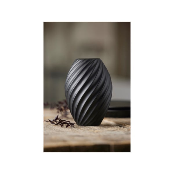 Juoda porcelianinė vaza Morsø River, aukštis 16 cm-image-3