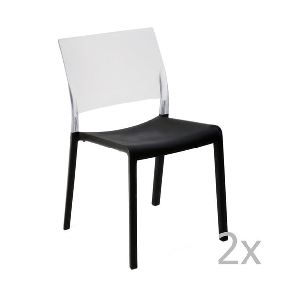 2 juodai baltų sodo valgomojo kėdžių rinkinys "Resol Fiona