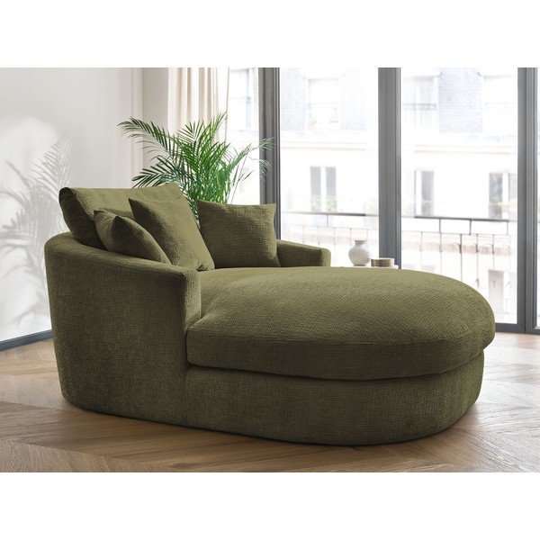 Žalios spalvos krėslas iš šenilinio audinio Belem – Bobochic Paris-image-1