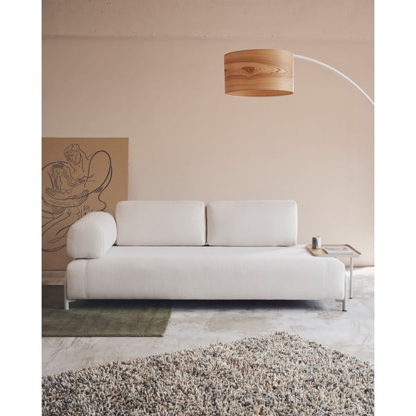 Smėlio spalvos iš šenilinio audinio modulinis sofos porankis Compo – Kave Home-image-3