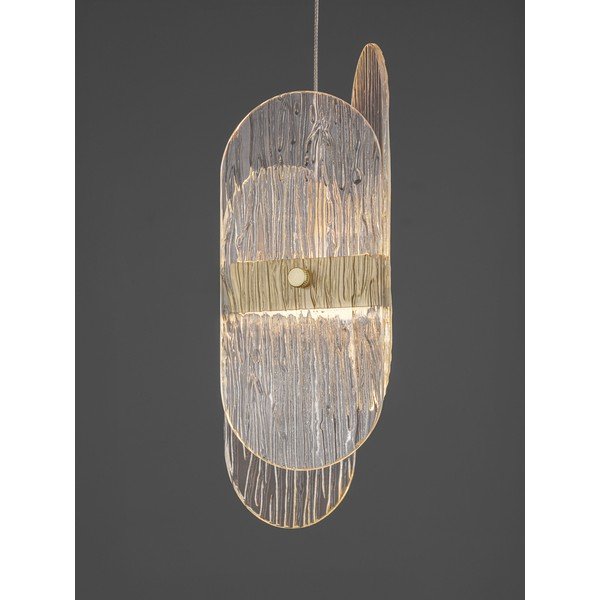 Žalvario spalvos iš metalo kabantis šviestuvas LED su pritemdymo funkcija ø 32 cm su stiklo gaubtu Lucien – Nova Luce-image-2