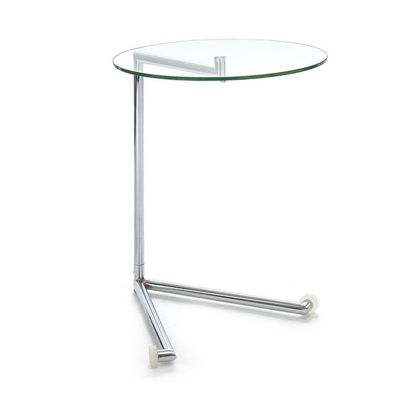 Apvalios formos šoninis stalas su stikliniu stalviršiu 46x51 cm Hardy – Tomasucci