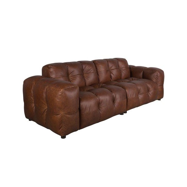 Rudos spalvos sofa iš odos 264 cm Hackman – Dutchbone-image-2