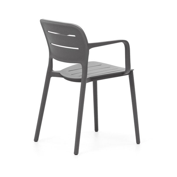 Pilkos spalvos plastikinė sodo kėdė Morella – Kave Home-image-2