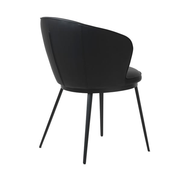 Juoda dirbtinės odos valgomojo kėdė Unique Furniture Gain Leath-image-3