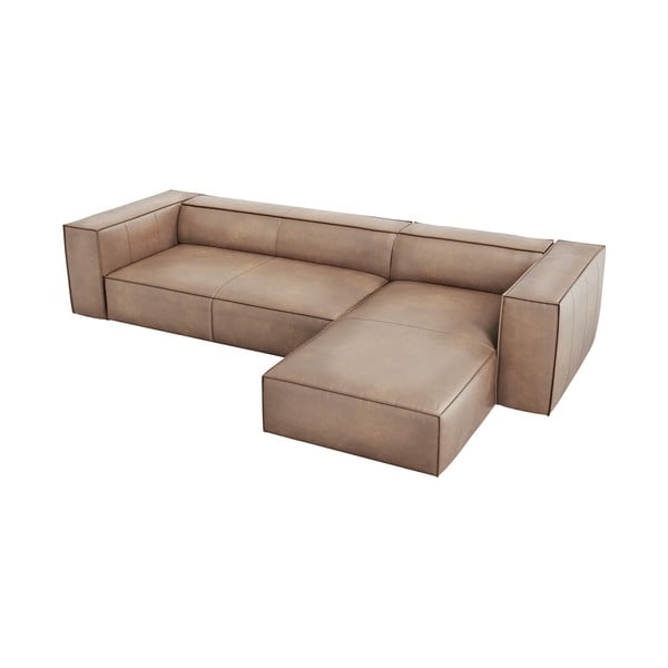 Šviesiai ruda odinė kampinė sofa (dešinysis kampas) Madame - Windsor & Co Sofas-image-3