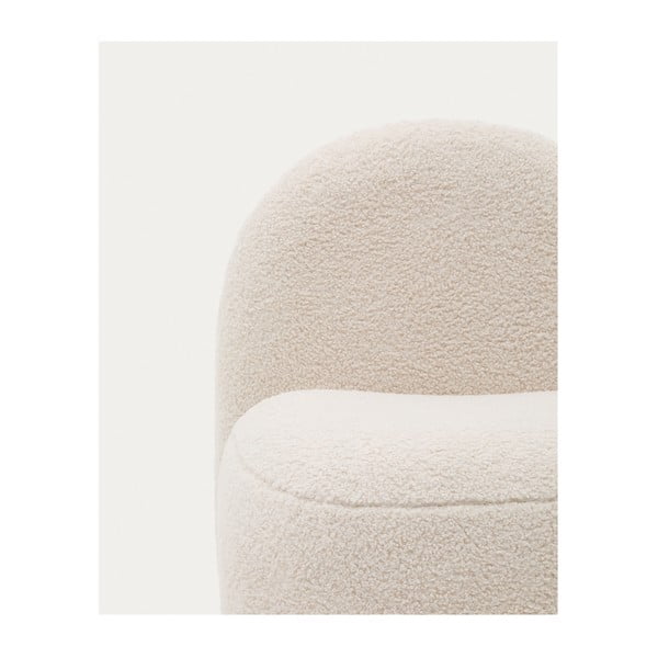 Baltos spalvos iš boucle vaikiškas krėslas Bucky – Kave Home-image-4