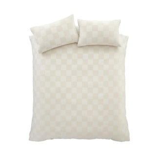 Dvigulė/itin ilga patalynė kreminės spalvos iš boucle 230x220 cm Cosy Checkerboard – Catherine Lansfield