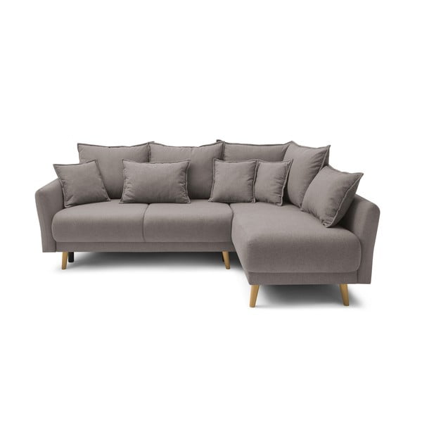 "Bobochic Paris Mia" rudai pilkos spalvos sofa-lova, dešinysis kampas