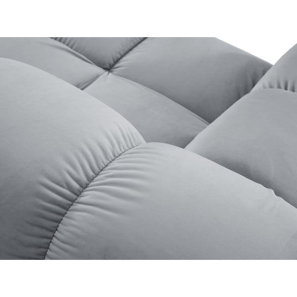 Kampinė sofa šviesiai mėlynos spalvos iš velveto (su dešiniuoju kampu) Bellis – Micadoni Home-image-1