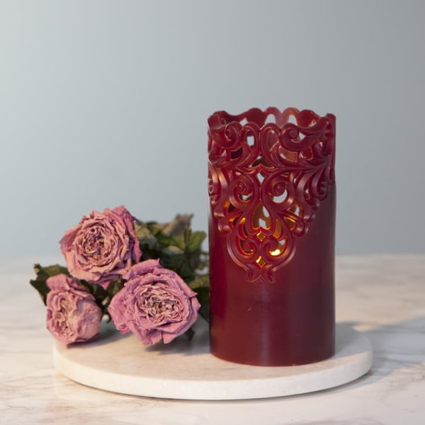 Raudona vaškinė LED žvakė Star Trading Clary, aukštis 15 cm