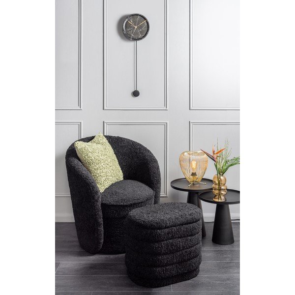 Krėslas juodos spalvos iš boucle Cuddly  – Leitmotiv-image-1