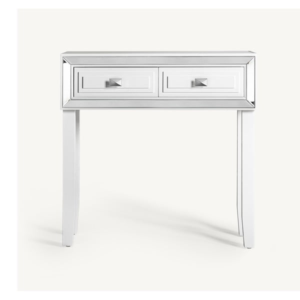 Konsolinis staliukas baltos spalvos/sidabrinės spalvos 30x78 cm Noelia – Burkina