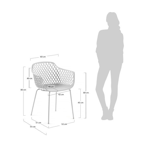 Baltos spalvos metalinė sodo kėdė Quinn – Kave Home-image-1