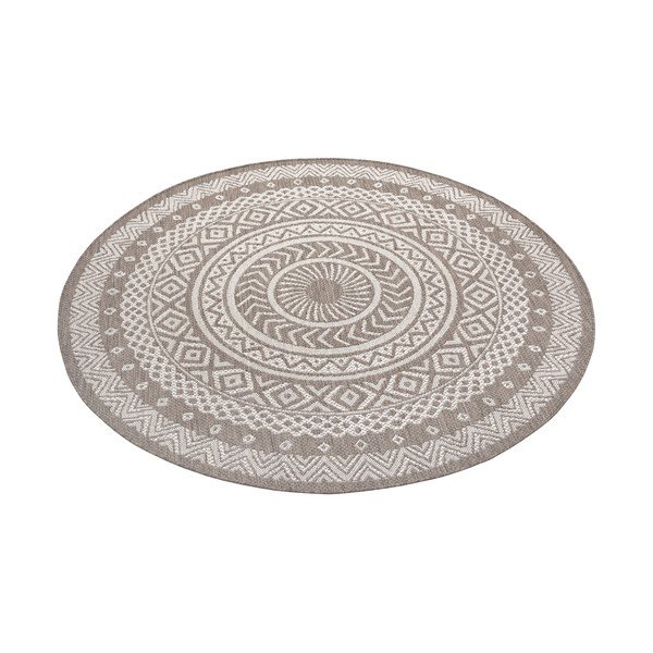 Rudos ir smėlio spalvos lauko kilimas Ragami Round, ø 160 cm-image-2