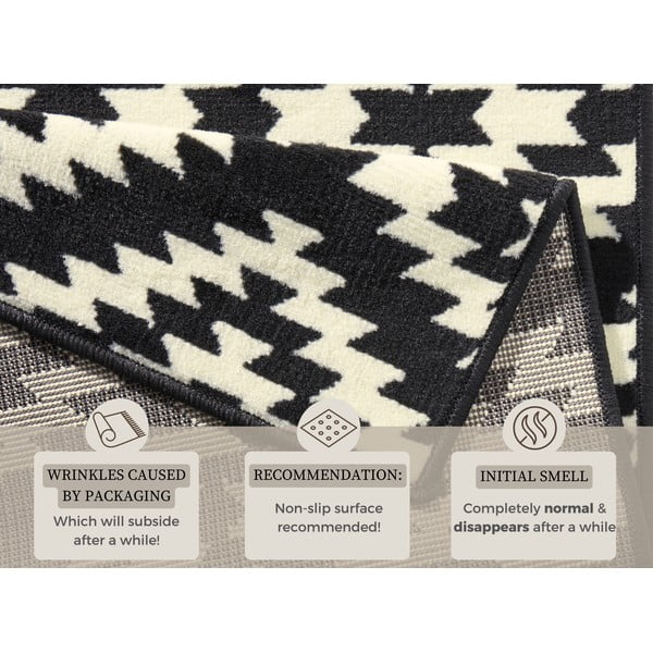 Juodas kilimas su baltomis detalėmis Hanse Home Basic Nordic, 80 x 250 cm-image-4
