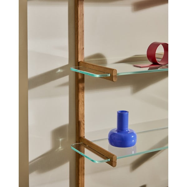 Natūralios spalvos iš stiklo modulinė lentyna 110x28x30,5 cm Sitra – Kave Home-image-1