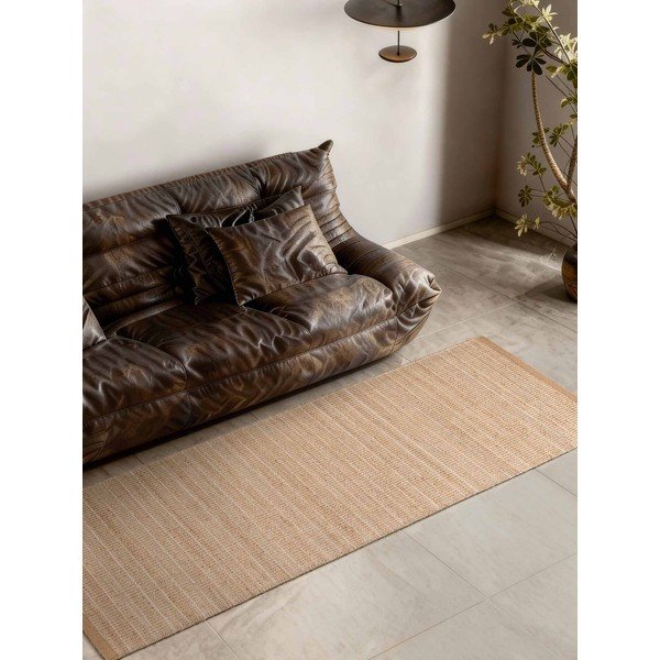Apverčiamas/rankų darbo natūralios spalvos iš džiuto mišinio kilimas 80x200 cm Birka – Villeroy&Boch-image-3