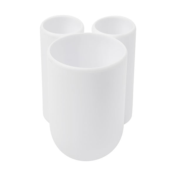 Baltas plastikinis puodelis dantų šepetėliams Touch - Umbra