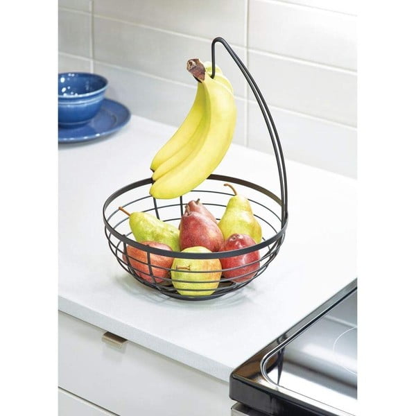 Juodas vaisių krepšelis su kabliuku iDesign Austin, ø 27,31 cm-image-3