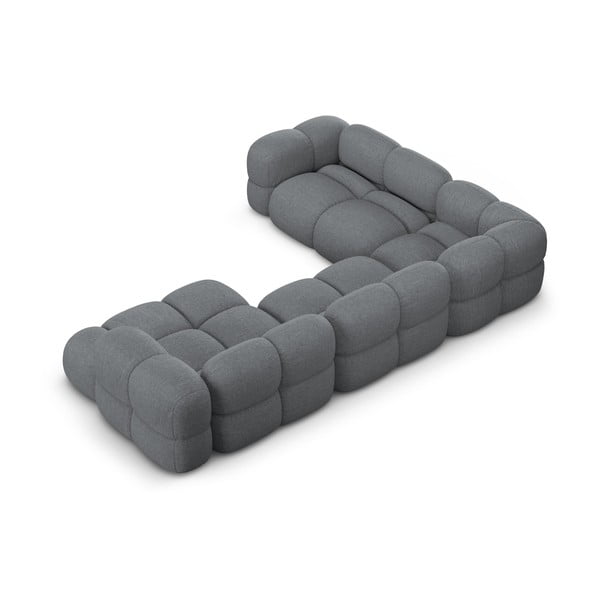 Pilkos spalvos kampinė sofa (su kairiuoju kampu/„U“ formos) Loretto – Cosmopolitan Design-image-3