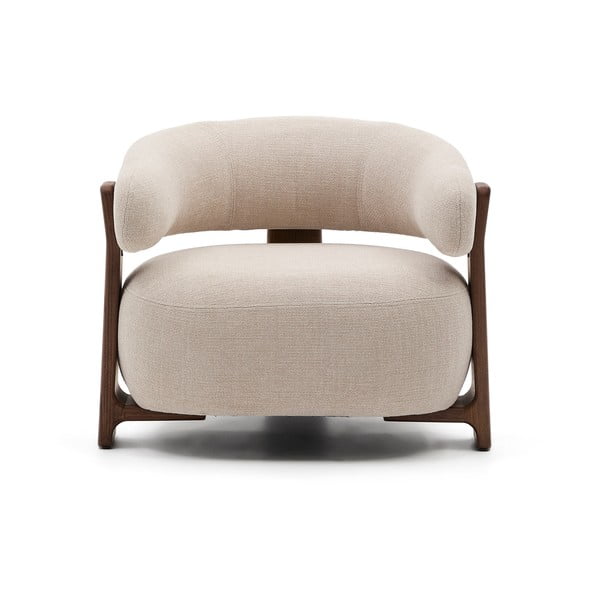 Smėlio spalvos iš šenilinio audinio krėslas Granite – Kave Home-image-2