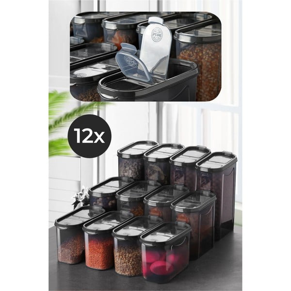 Maisto laikymo indai 12 vnt. miltams/makaronams – Hermia-image-1