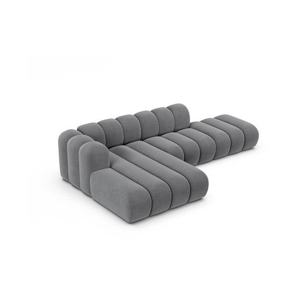 Kampinė sofa šviesiai pilkos spalvos (su kairiuoju kampu) Lupine – Micadoni Home-image-2