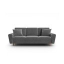 Šviesiai pilkos spalvos iš velveto sulankstoma/su sandėliavimo vieta sofa 235 cm Kyoto – Cosmopolitan Design