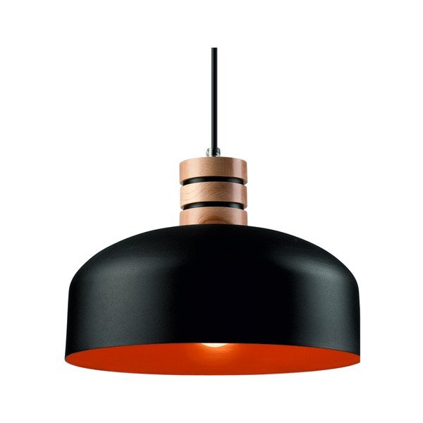 Kabantis šviestuvas juodos spalvos ø 30 cm su metaliniu gaubtu Cosmo – LAMKUR-image-1