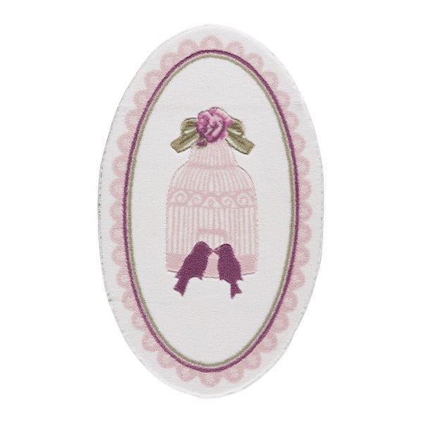 Šviesiai rožinės spalvos "Confetti" vonios kilimėliai "Birdcage" vonios kilimėlis, ilgis 133 cm