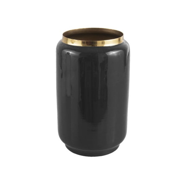Juoda vaza su auksinėmis detalėmis PT LIVING Flare, 22 cm aukščio