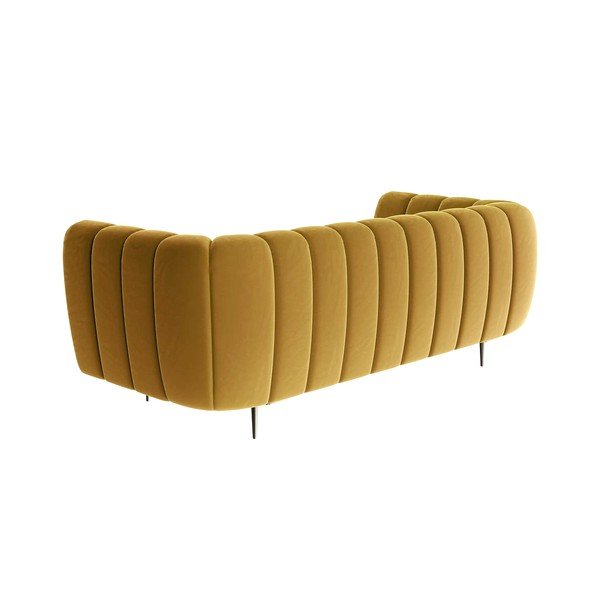 Geltona aksominė sofa Ghado Shel, 210 cm-image-3