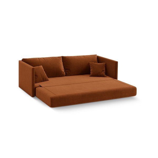 Terakotos spalvos sulankstoma sofa iš velveto 209 cm Shannon – Cosmopolitan Design-image-2