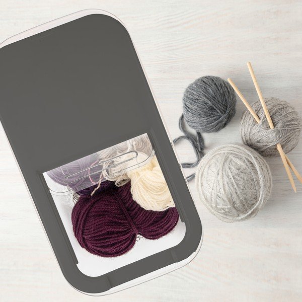 Iš plastiko daiktadėžė su dangčiu 35x20x23 cm Slop – Orion-image-1